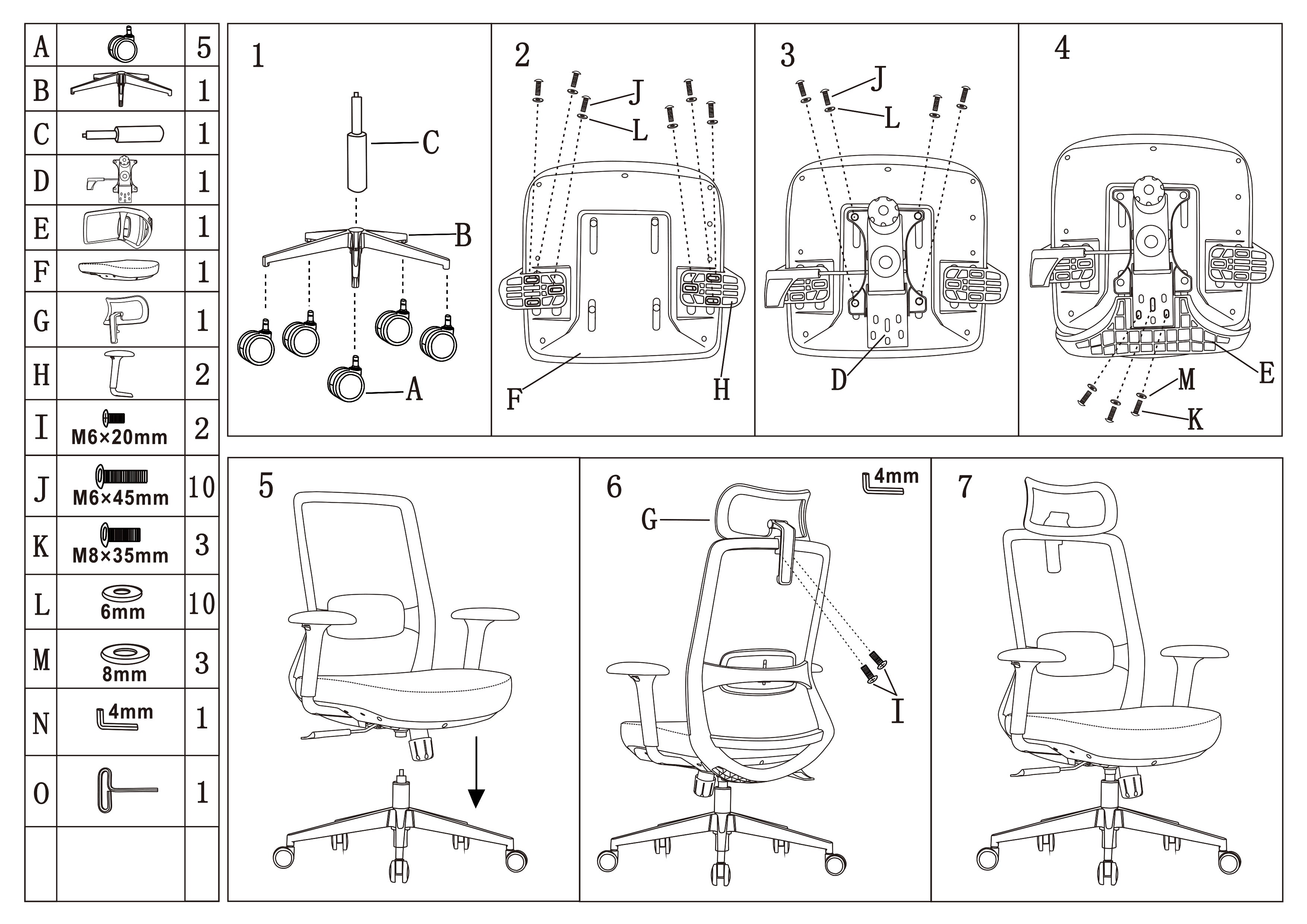 Ergonomic Adjustable Manager Desk Chair - Minimalist Durable High-Back Chair With 4D Adjustable Armrests & Silent Casters For Home Office Lumendat
