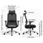 Premium Ergonomic High-Back Executive Desk Chair - Minimalist High-Back Chair With Adjustable Features & BIFMA Certified Casters For Home Office Lumendat
