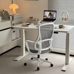Memory Sponge Seat & Breathable Mesh Back Desk Chair - Minimalist PU Silent Casters & Butterfly Base For Home Office Lumendat
