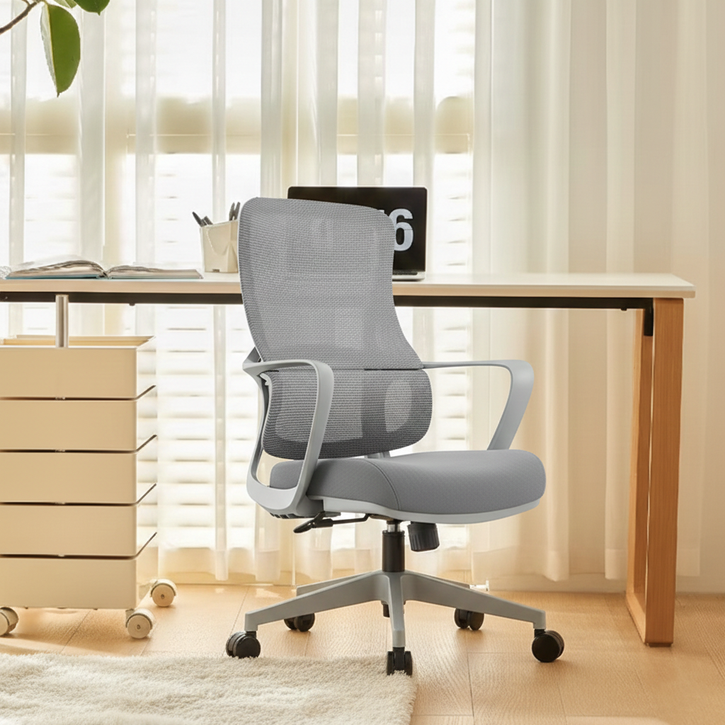 High-Quality Ergonomic Breathable Mesh Desk Chair - Minimalist Comfortable & Durable Office Chair With Lumbar Support & Silent Casters For Home Office Lumendat