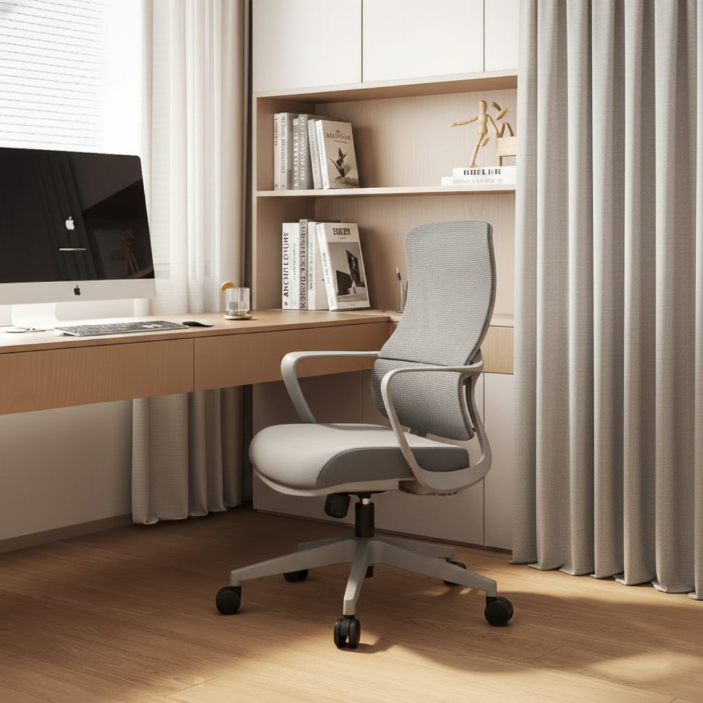 High-Quality Ergonomic Breathable Mesh Desk Chair - Minimalist Comfortable & Durable Office Chair With Lumbar Support & Silent Casters For Home Office Lumendat