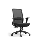 Adjustable Lumbar Support Ergonomic Mid-Back Desk Chair - Minimalist Memory Sponge Seat & BIFMA-Approved Casters For Home Office Lumendat