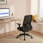 Adjustable Lumbar Support Ergonomic Mid-Back Desk Chair - Minimalist Memory Sponge Seat & BIFMA-Approved Casters For Home Office Lumendat