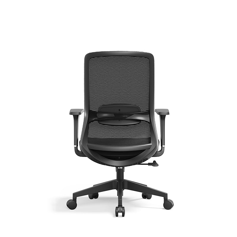 Adjustable Lumbar Support Ergonomic Mid-Back Desk Chair - Minimalist Memory Sponge Seat & BIFMA-Approved Casters For Home Office Lumendat