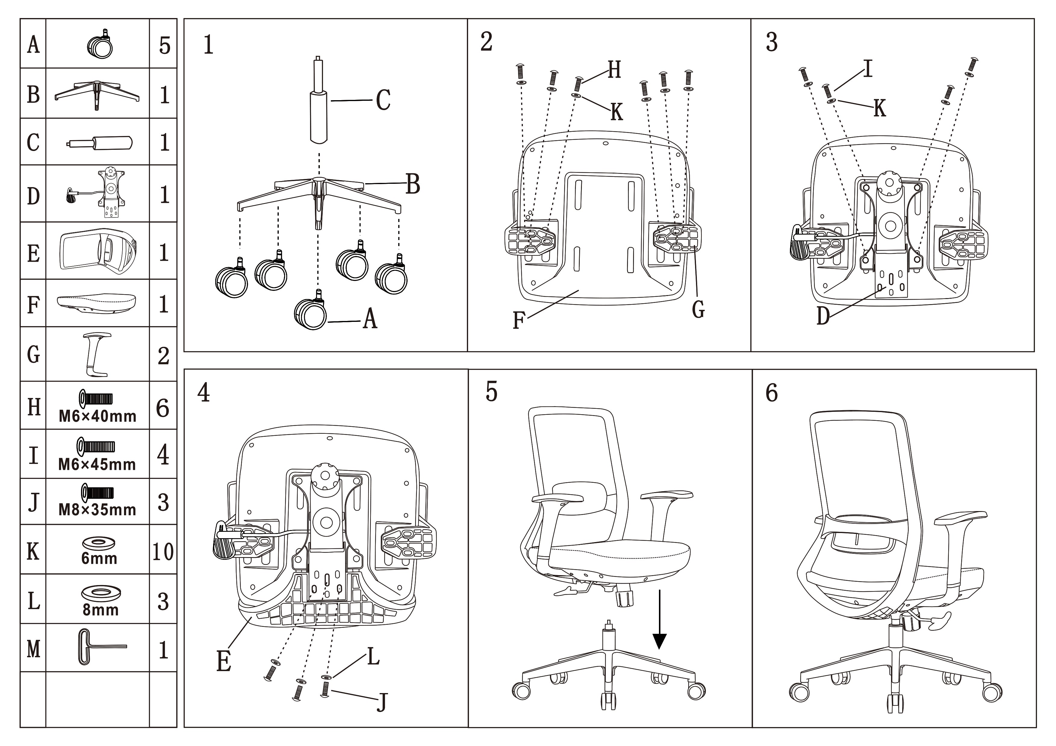 Adjustable Lumbar Support Ergonomic Mid-Back Desk Chair - Minimalist Memory Sponge Seat & BIFMA-Approved Casters For Home Office Lumendat