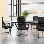 Stylish Black Mesh Executive Desk Chair - Minimalist High-End Visitor Chair With Memory Foam Seat & Steel Frame For Home Office Lumendat