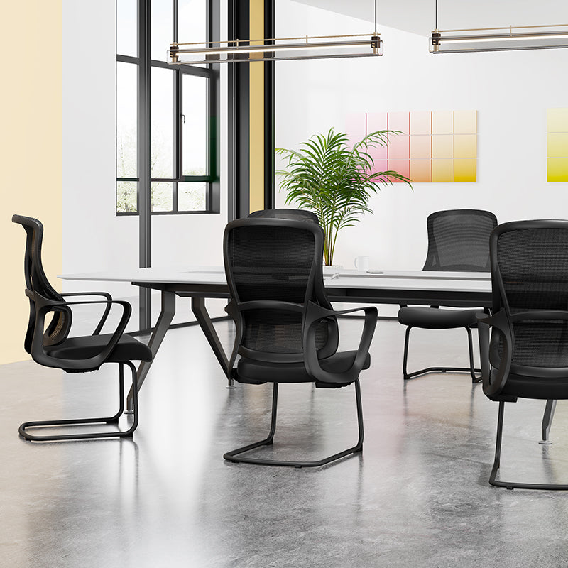Stylish Black Mesh Executive Desk Chair - Minimalist High-End Visitor Chair With Memory Foam Seat & Steel Frame For Home Office Lumendat