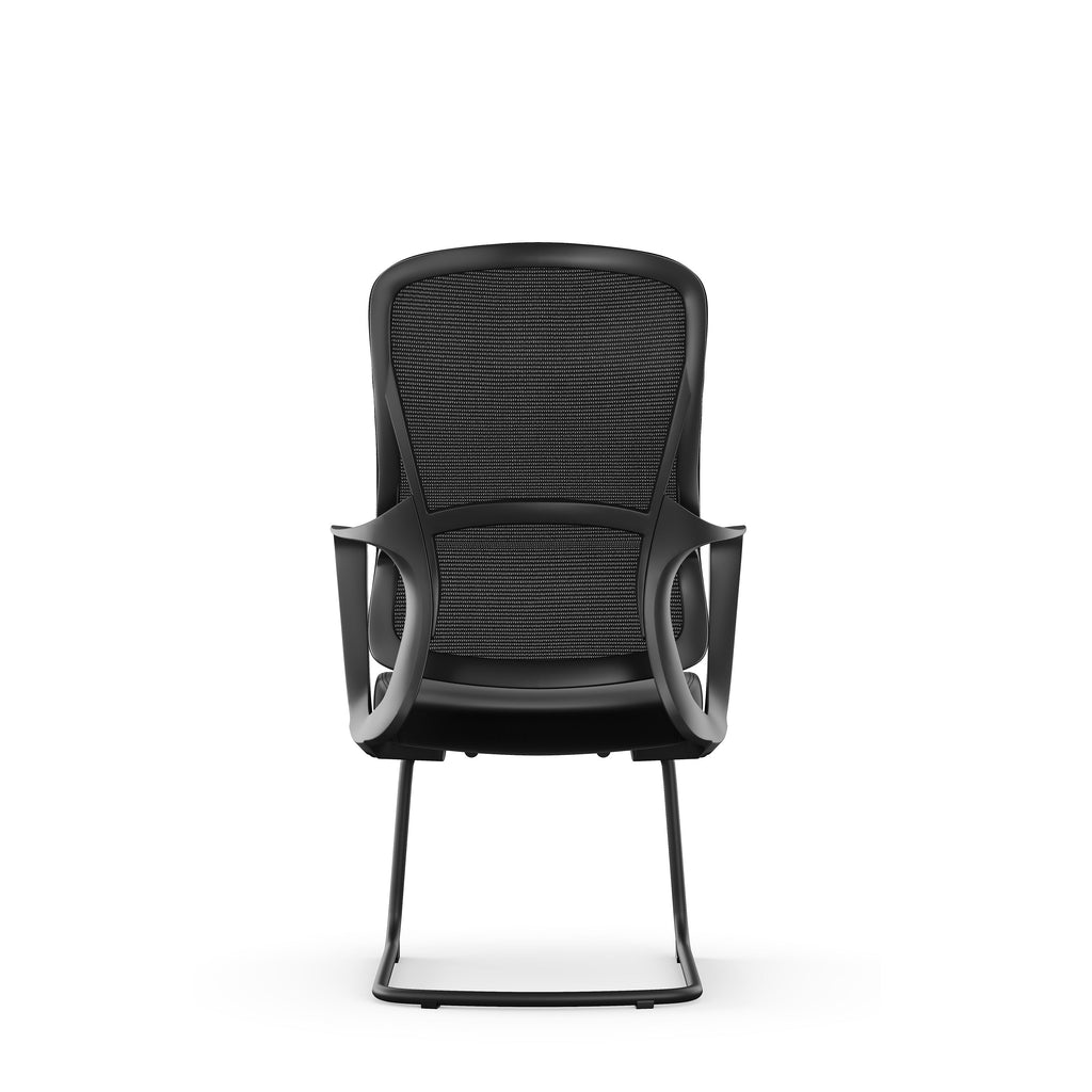 Stylish Black Mesh Executive Desk Chair - Minimalist High-End Visitor Chair With Memory Foam Seat & Steel Frame For Home Office Lumendat