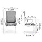 Modern Fixed Armrests Mesh Fabric Desk Chair - Minimalist Lumbar Support & Durable A3 Steel Frame For Home Office Lumendat