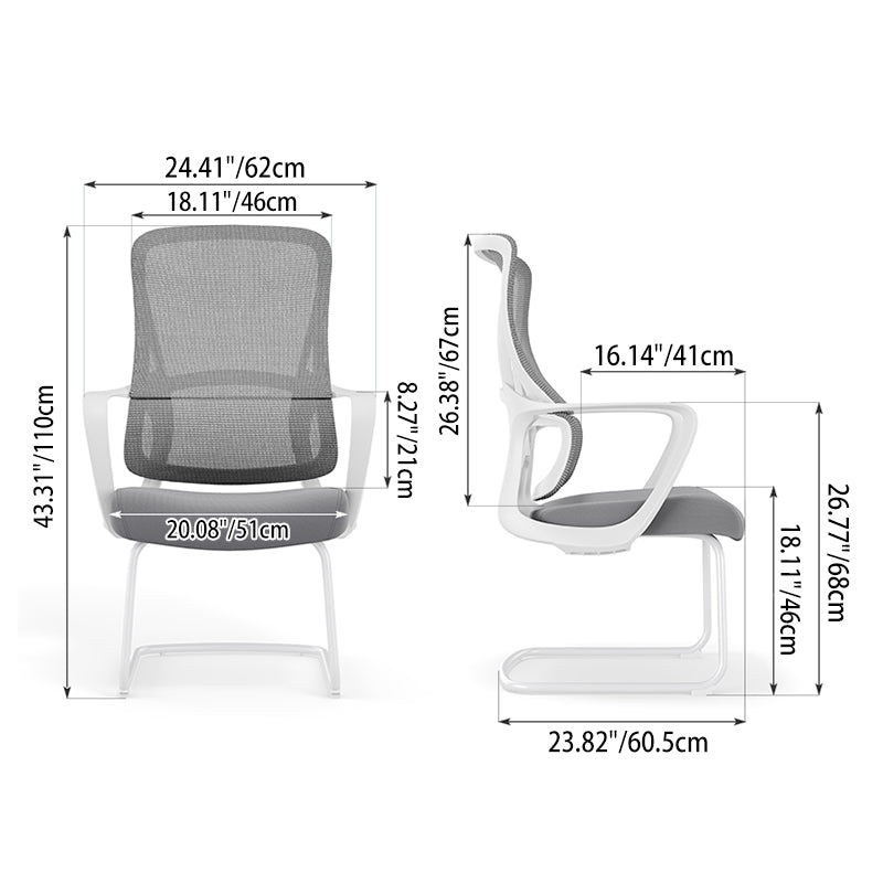 Modern Fixed Armrests Mesh Fabric Desk Chair - Minimalist Lumbar Support & Durable A3 Steel Frame For Home Office Lumendat