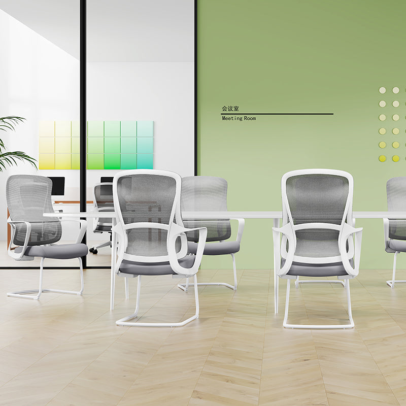 Modern Fixed Armrests Mesh Fabric Desk Chair - Minimalist Lumbar Support & Durable A3 Steel Frame For Home Office Lumendat