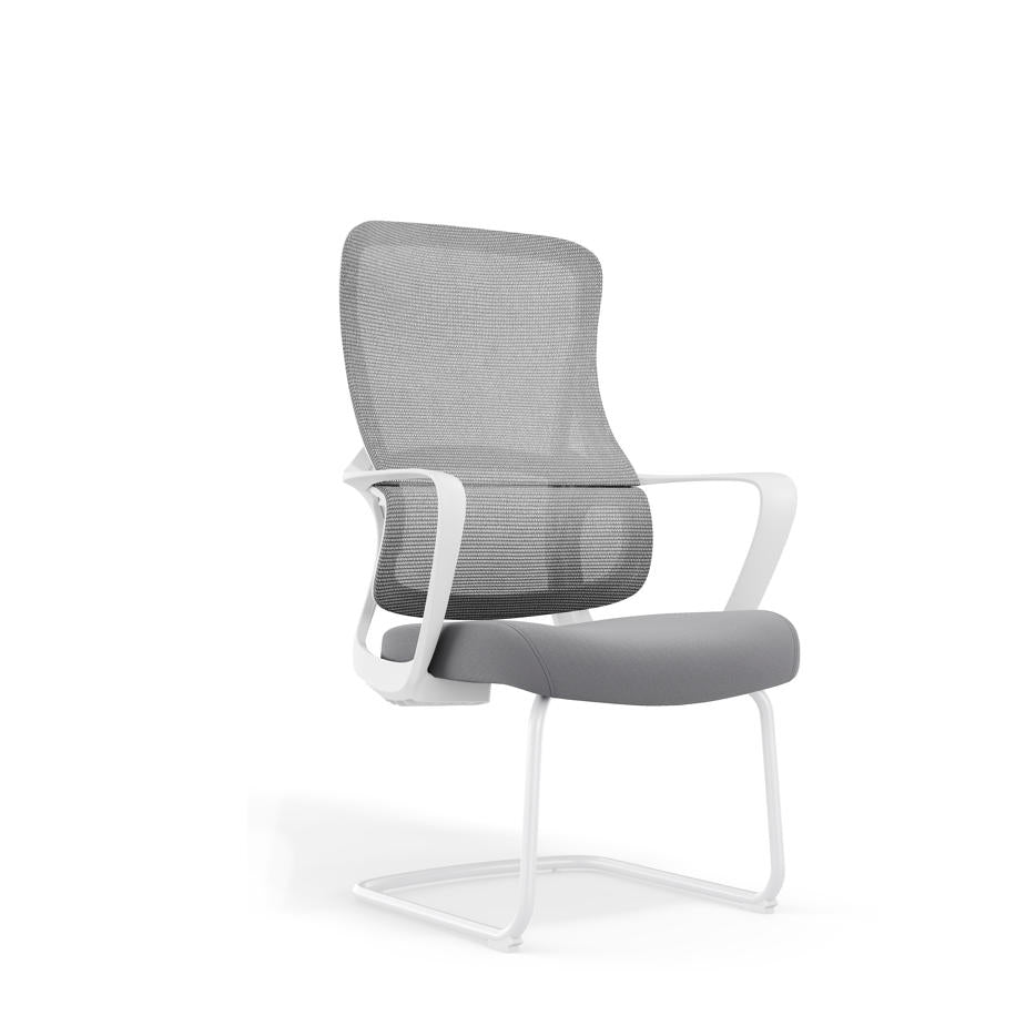 Modern Fixed Armrests Mesh Fabric Desk Chair - Minimalist Lumbar Support & Durable A3 Steel Frame For Home Office Lumendat