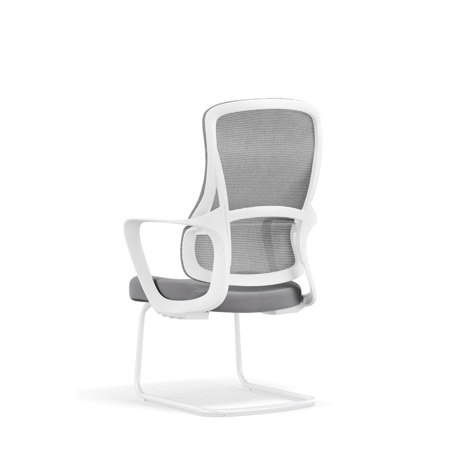 Modern Fixed Armrests Mesh Fabric Desk Chair - Minimalist Lumbar Support & Durable A3 Steel Frame For Home Office Lumendat