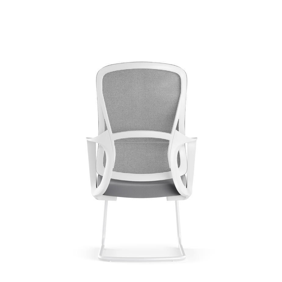 Modern Fixed Armrests Mesh Fabric Desk Chair - Minimalist Lumbar Support & Durable A3 Steel Frame For Home Office Lumendat