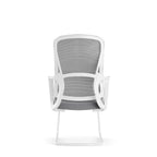 Modern Fixed Armrests Mesh Fabric Desk Chair - Minimalist Lumbar Support & Durable A3 Steel Frame For Home Office Lumendat
