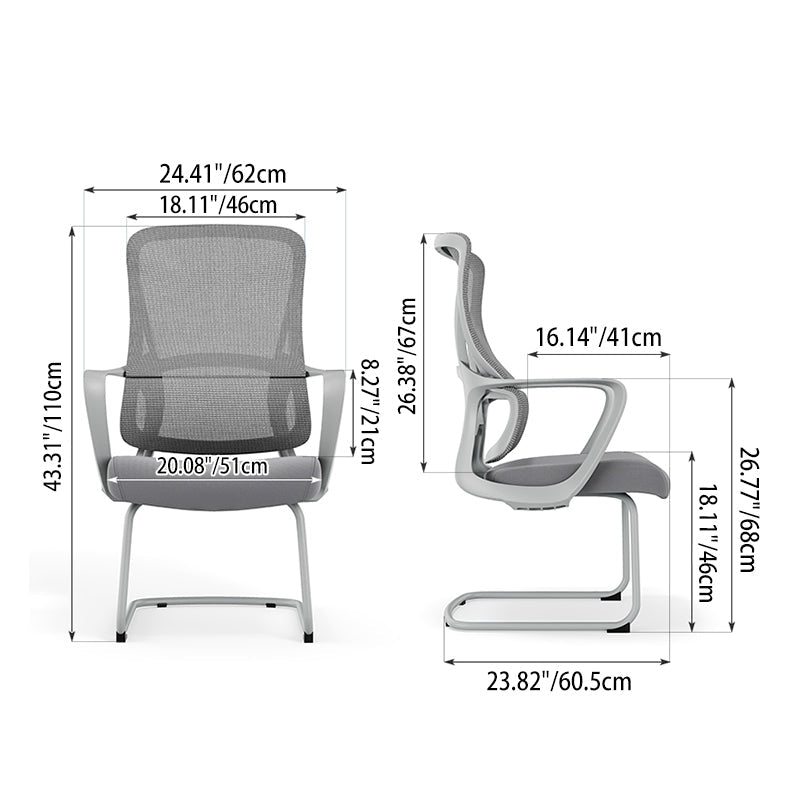 Premium Gray Executive Back Support & Stylish Design Desk Chair - Minimalist Chair With Ergonomic Breathable Mesh For Home Office Lumendat