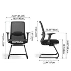 Adjustable Lumbar Support Executive Desk - Minimalist Chair With Breathable Mesh & Sturdy Steel Frame For Home Office Lumendat