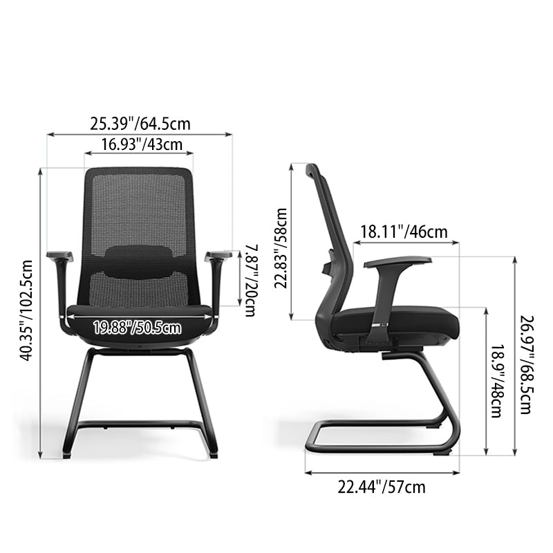Adjustable Lumbar Support Executive Desk - Minimalist Chair With Breathable Mesh & Sturdy Steel Frame For Home Office Lumendat