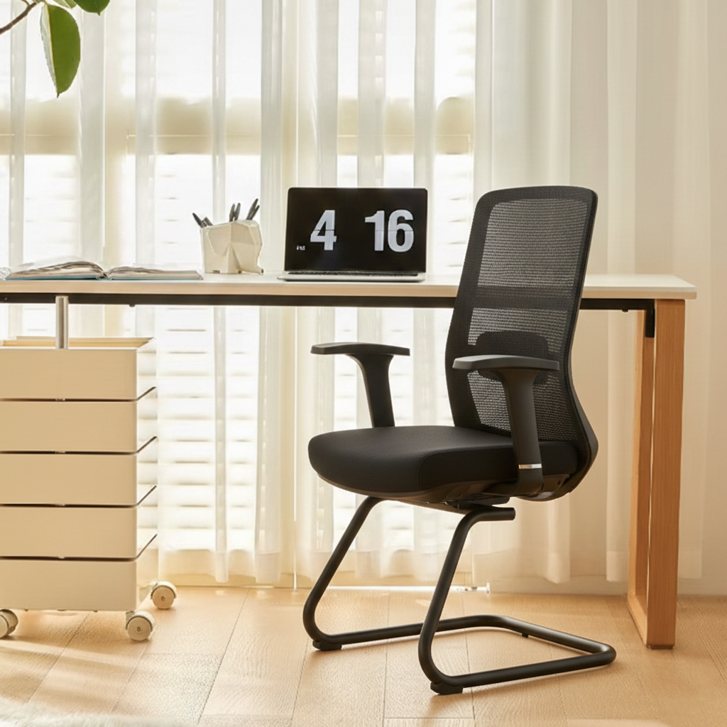 Adjustable Lumbar Support Executive Desk - Minimalist Chair With Breathable Mesh & Sturdy Steel Frame For Home Office Lumendat