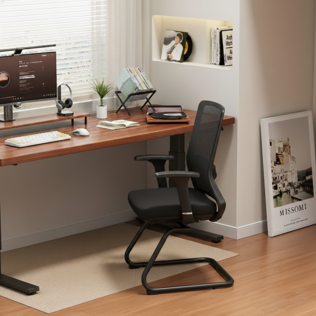 Adjustable Lumbar Support Executive Desk - Minimalist Chair With Breathable Mesh & Sturdy Steel Frame For Home Office Lumendat