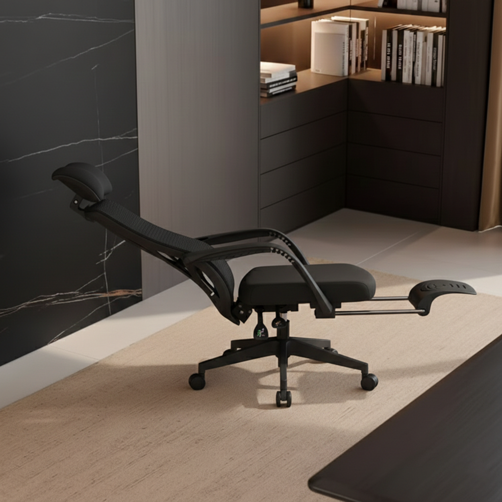 Peacock Back Adjustable Recliner Desk Chair - Minimalist Ergonomic Design 150° Recline & Breathable Mesh & SGS Certified Gas Lift For Home Office Lumendat