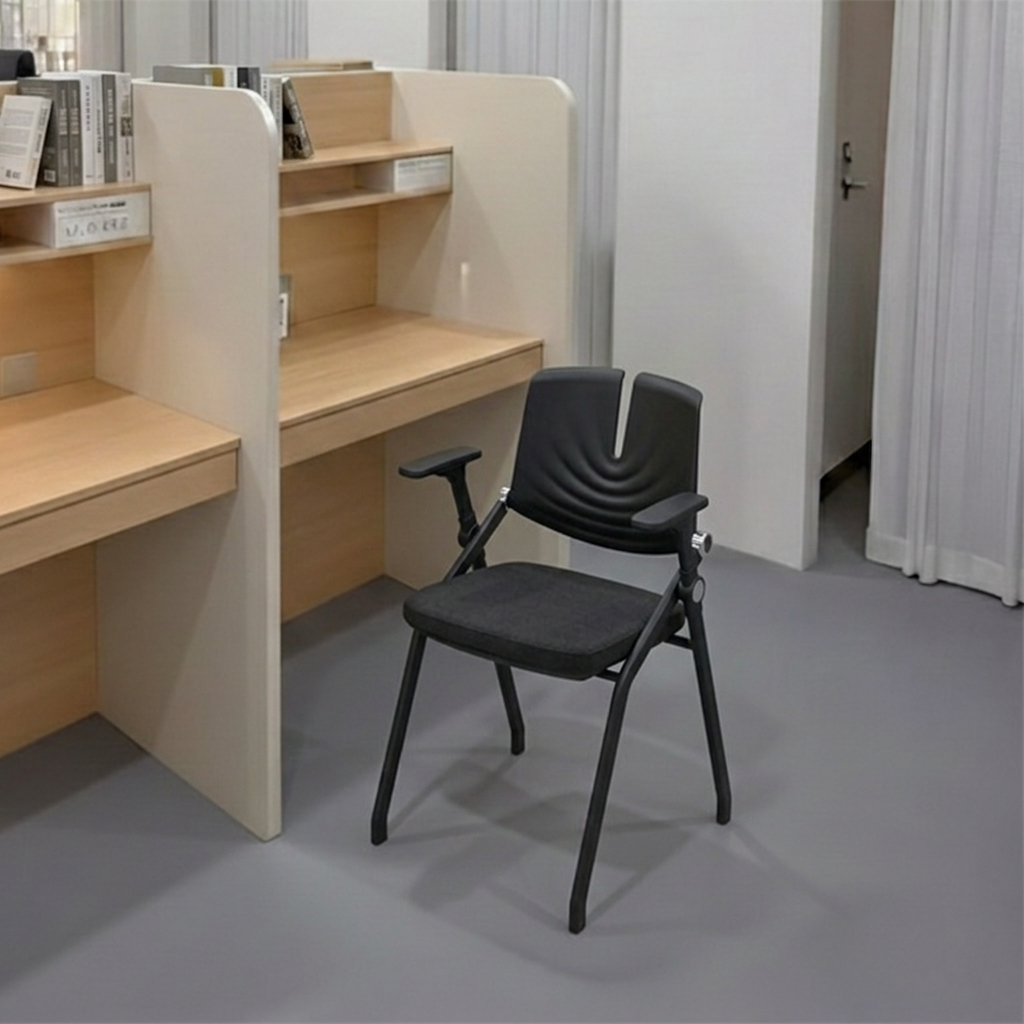 Comfort & Durability Ergonomic Foldable Desk Chair - Minimalist White Frame Chair Adjustable Backrest & Silent Casters Design For Home Office Lumendat