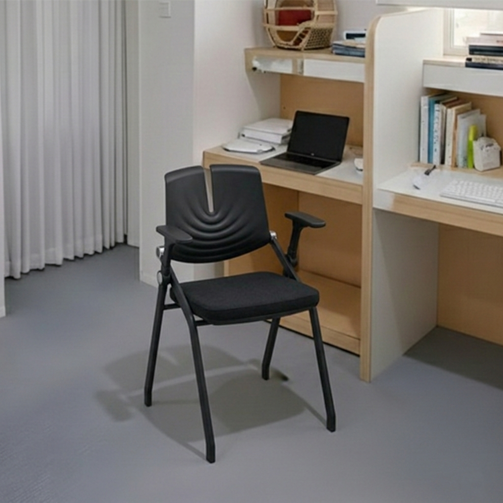 Comfort & Durability Ergonomic Foldable Desk Chair - Minimalist White Frame Chair Adjustable Backrest & Silent Casters Design For Home Office Lumendat