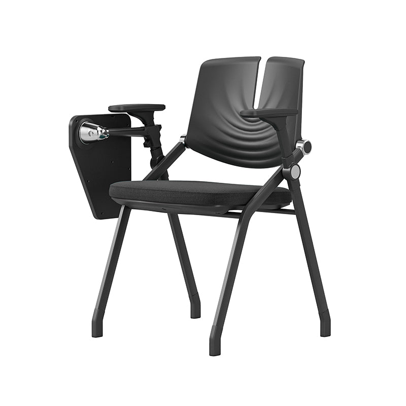 Premium High-Density Sponge Ergonomic Desk Chair - Minimalist Foldable Chair With Adjustable Armrests & Writing Board For Home Office Lumendat