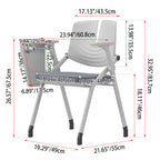 Space-Saving Foldable 180° Rotating Writing Board Desk Chair - Minimalist Silent Casters & Adjustable Armrests & Comfortable & Practical For Home Office Lumendat