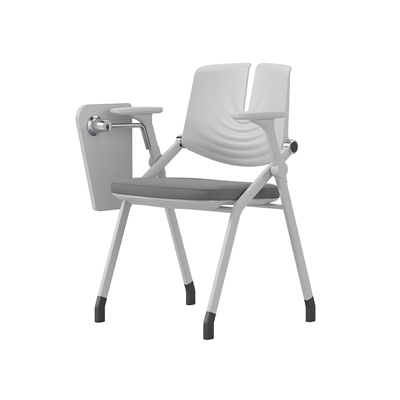Space-Saving Foldable 180° Rotating Writing Board Desk Chair - Minimalist Silent Casters & Adjustable Armrests & Comfortable & Practical For Home Office Lumendat