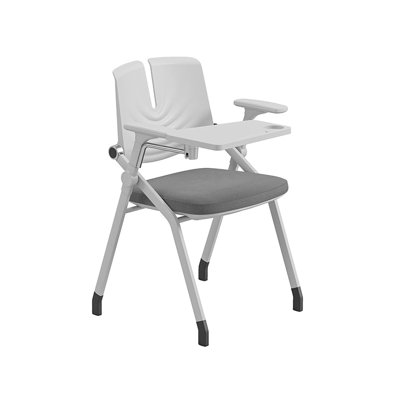 Space-Saving Foldable 180° Rotating Writing Board Desk Chair - Minimalist Silent Casters & Adjustable Armrests & Comfortable & Practical For Home Office Lumendat