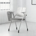 Space-Saving Foldable 180° Rotating Writing Board Desk Chair - Minimalist Silent Casters & Adjustable Armrests & Comfortable & Practical For Home Office Lumendat