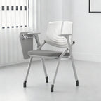 Space-Saving Foldable 180° Rotating Writing Board Desk Chair - Minimalist Silent Casters & Adjustable Armrests & Comfortable & Practical For Home Office Lumendat