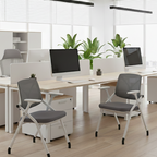 Modern PP Armrest & Mesh Back Ergonomic Folding Desk Chair - Minimalist High-Density Sponge Seat & Durable Frame For Home Office Lumendat