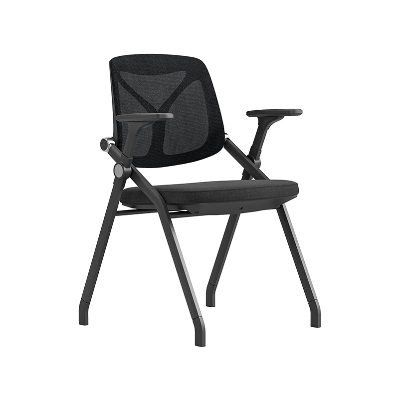 Black Mesh Back Ergonomic Desk Chair - Minimalist Adjustable Armrests, High-Density Foam Seat & Foldable Design For Home Office Lumendat