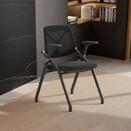 Black Mesh Back Ergonomic Desk Chair - Minimalist Adjustable Armrests, High-Density Foam Seat & Foldable Design For Home Office Lumendat