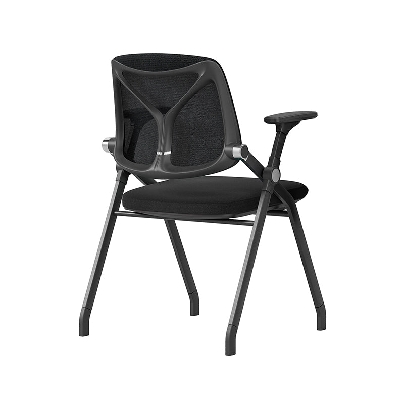 Black Mesh Back Ergonomic Desk Chair - Minimalist Adjustable Armrests, High-Density Foam Seat & Foldable Design For Home Office Lumendat