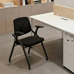 Black Mesh Back Ergonomic Desk Chair - Minimalist Adjustable Armrests, High-Density Foam Seat & Foldable Design For Home Office Lumendat