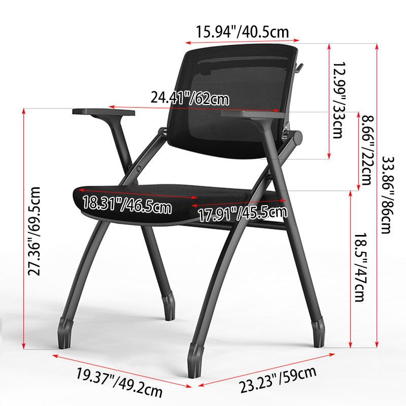 Ergonomic Adjustable Tilt Desk Chair - Minimalist Foldable Office Chair With Breathable Mesh & Bag Hook For Home Office Lumendat