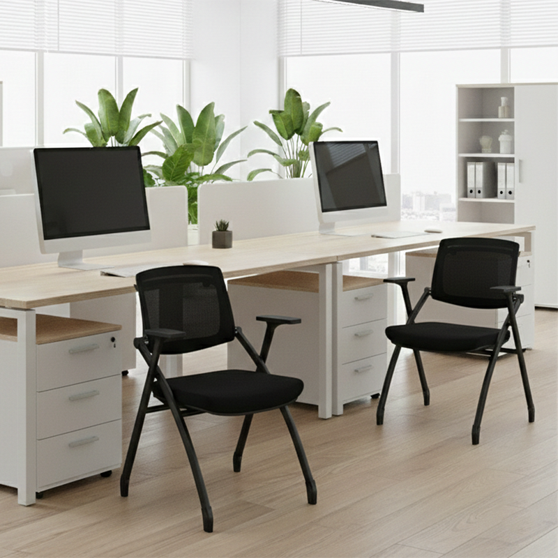 Ergonomic Adjustable Tilt Desk Chair - Minimalist Foldable Office Chair With Breathable Mesh & Bag Hook For Home Office Lumendat