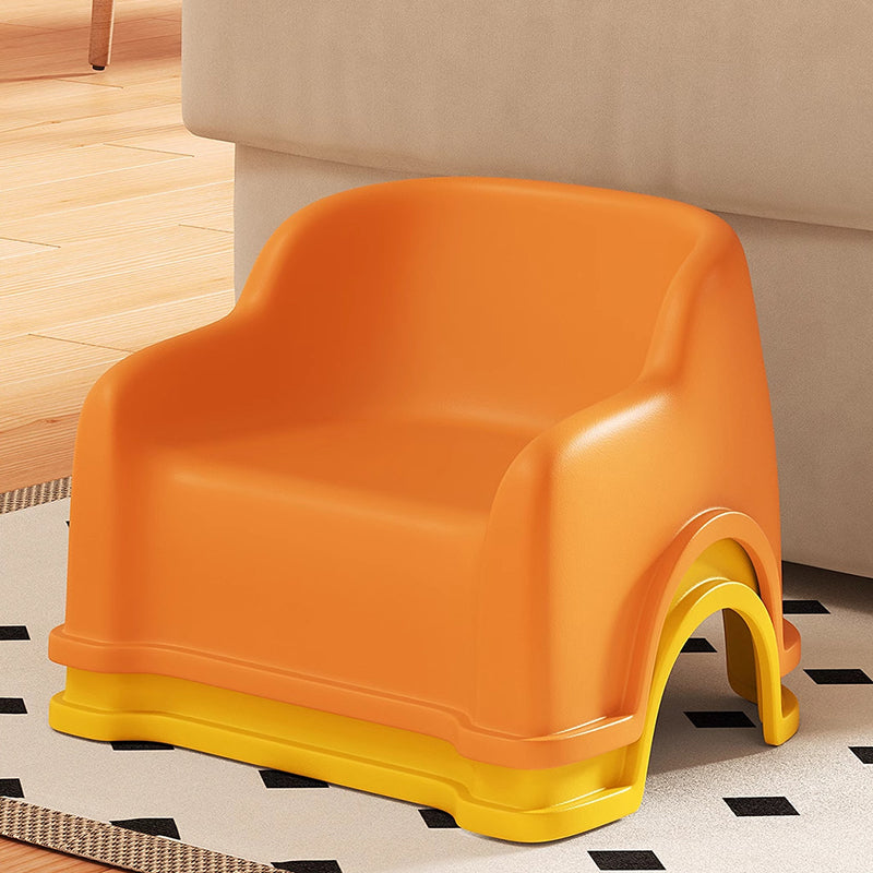 Lumendat Modern Minimalist PP Slide-Shaped Kids Low Stool With Backrest And Armrests For Living Room Lumendat