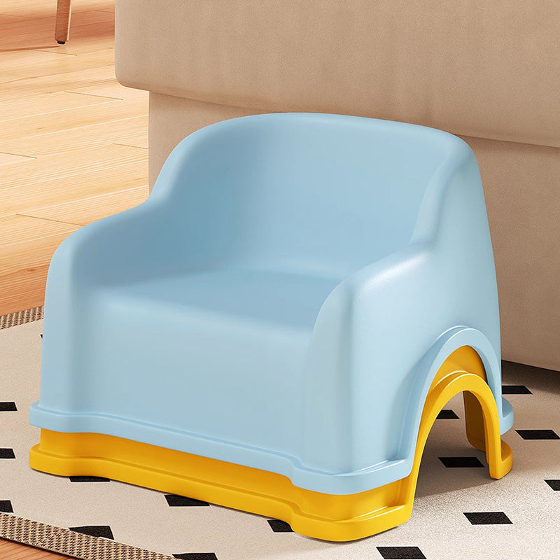 Lumendat Modern Minimalist PP Slide-Shaped Kids Low Stool With Backrest And Armrests For Living Room Lumendat