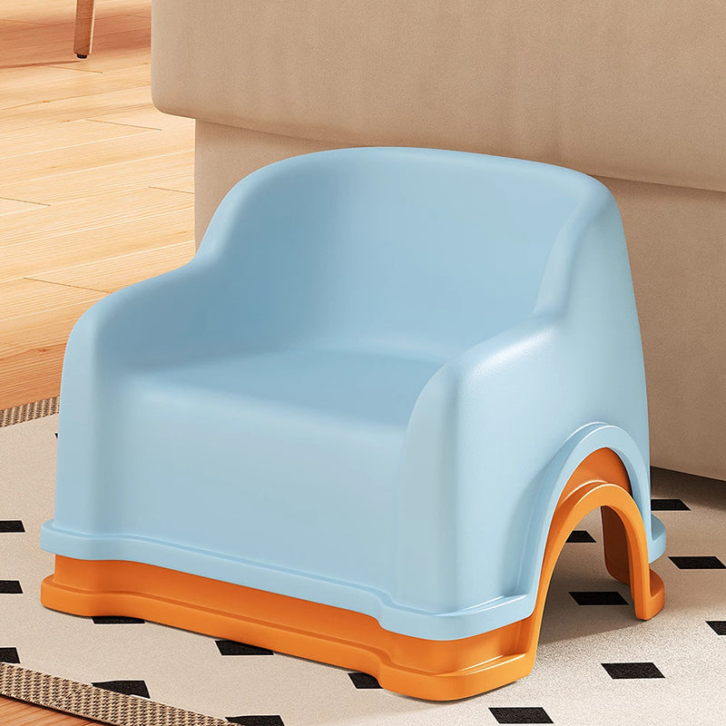 Lumendat Modern Minimalist PP Slide-Shaped Kids Low Stool With Backrest And Armrests For Living Room Lumendat