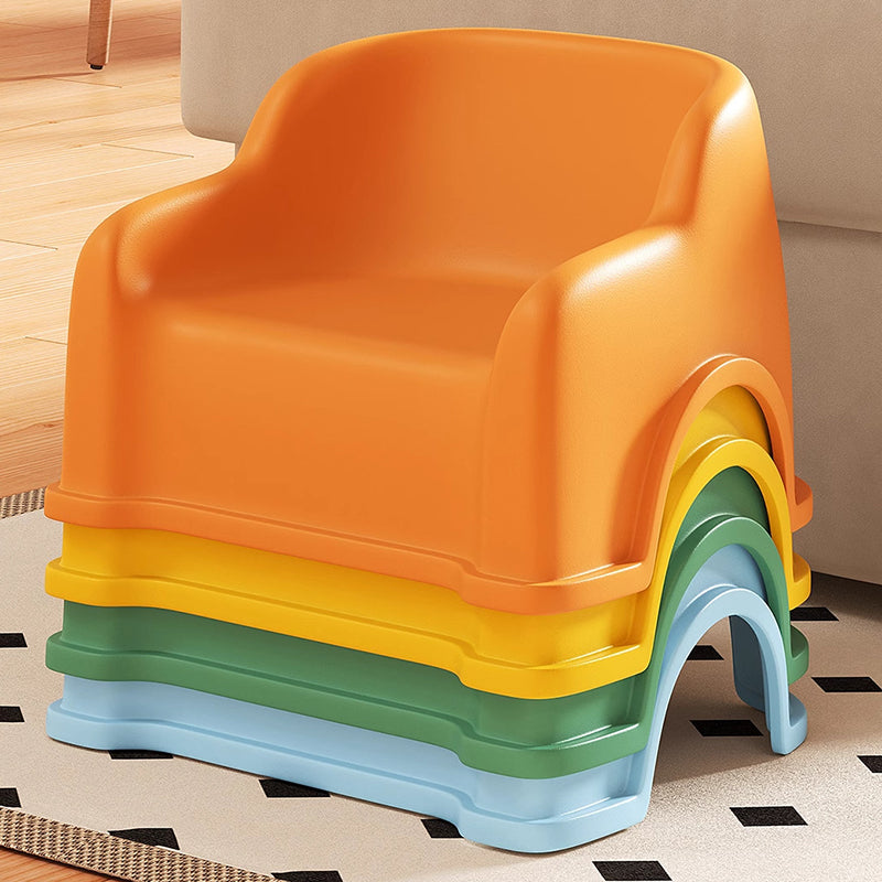 Lumendat Modern Minimalist PP Slide-Shaped Kids Low Stool With Backrest And Armrests For Living Room Lumendat