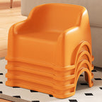 Lumendat Modern Minimalist PP Slide-Shaped Kids Low Stool With Backrest And Armrests For Living Room Lumendat