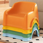Lumendat Modern Minimalist PP Slide-Shaped Kids Low Stool With Backrest And Armrests For Living Room Lumendat