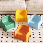 Lumendat Modern Minimalist PP Slide-Shaped Kids Low Stool With Backrest And Armrests For Living Room Lumendat