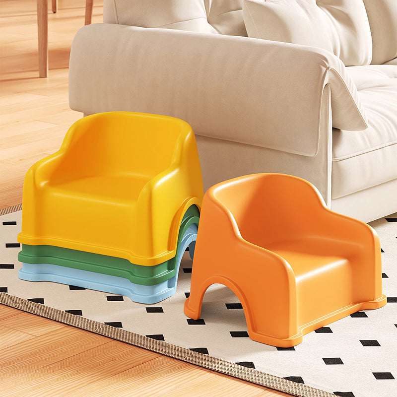 Lumendat Modern Minimalist PP Slide-Shaped Kids Low Stool With Backrest And Armrests For Living Room Lumendat