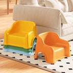 Lumendat Modern Minimalist PP Slide-Shaped Kids Low Stool With Backrest And Armrests For Living Room Lumendat