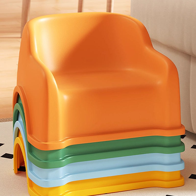 Lumendat Modern Minimalist PP Slide-Shaped Kids Low Stool With Backrest And Armrests For Living Room Lumendat